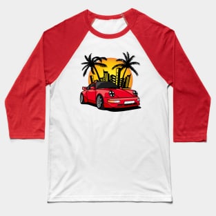 Red Classic Carrera in City Sunset Baseball T-Shirt